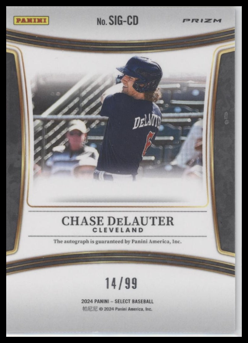 Chase DeLauter 2024 Panini Select #SIG-CD Signatures Red Prizms #/99 - Back