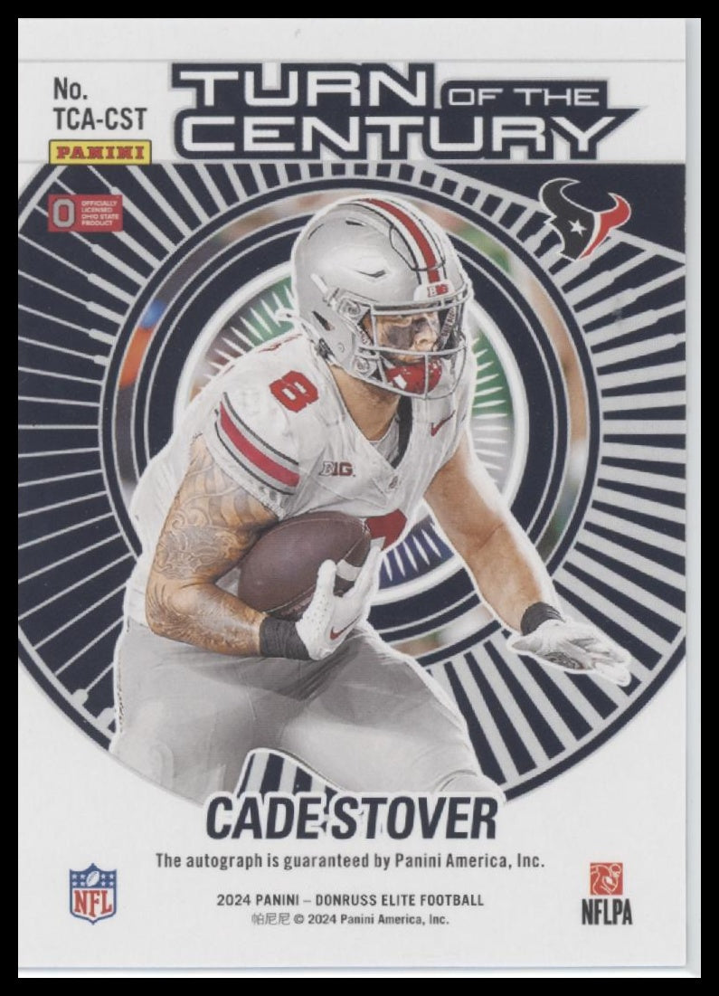 Cade Stover 2024 Donruss Elite #TCA-CST Turn of the Century Autographs #/499 - Back