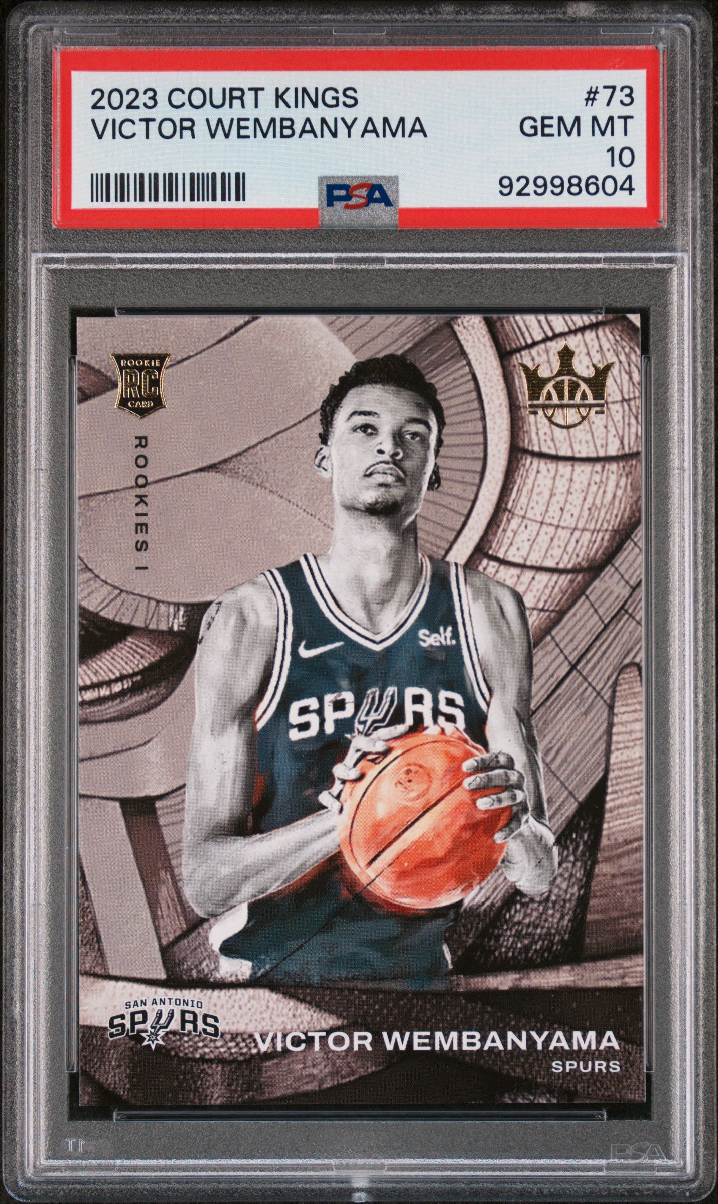 Victor Wembanyama 2023 Panini Court Kings #73 PSA 10 - Front