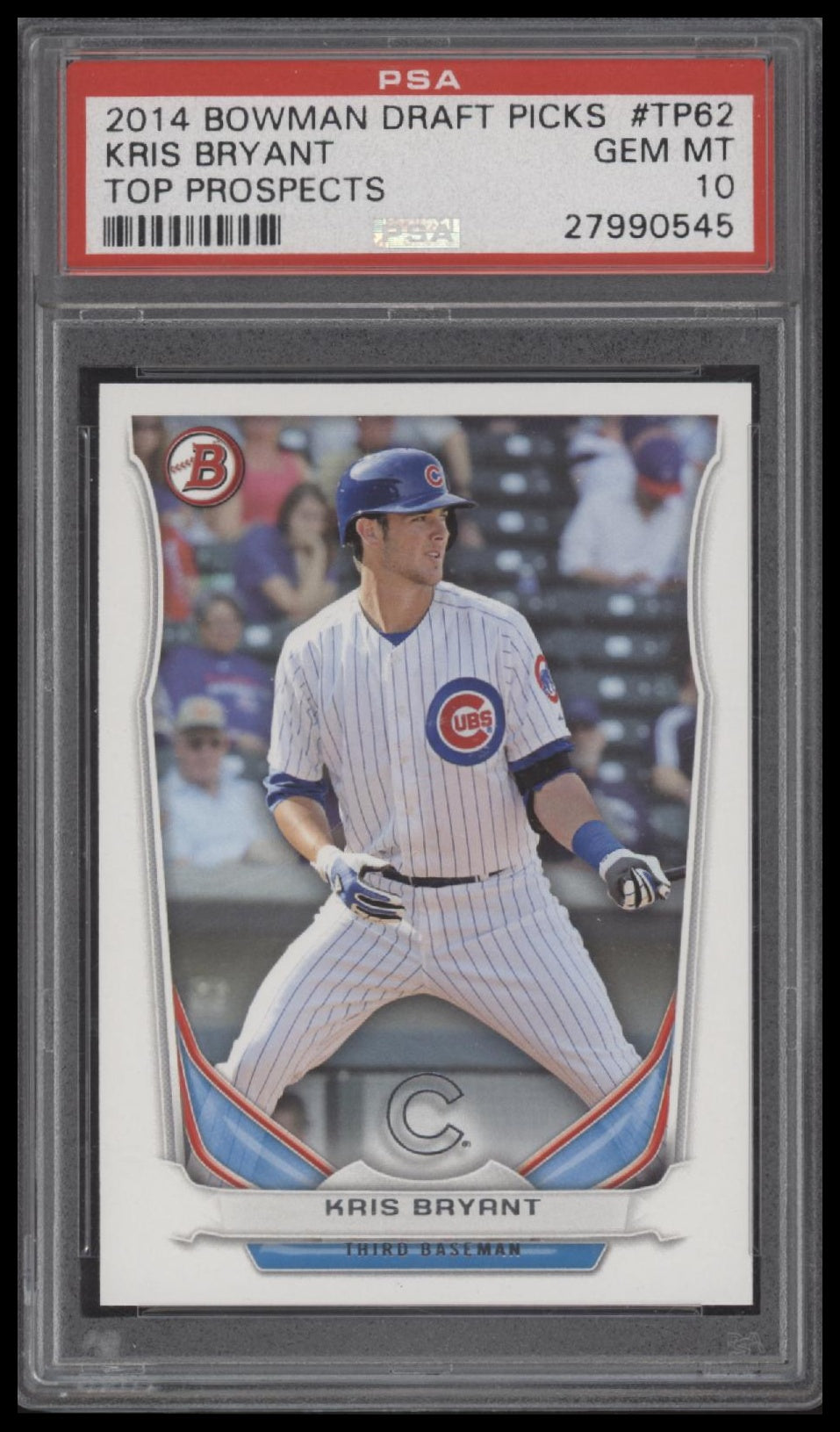 Kris Bryant 2014 Bowman Draft Picks Top Prospects #TP62 Top Prospects PSA 10 - Front
