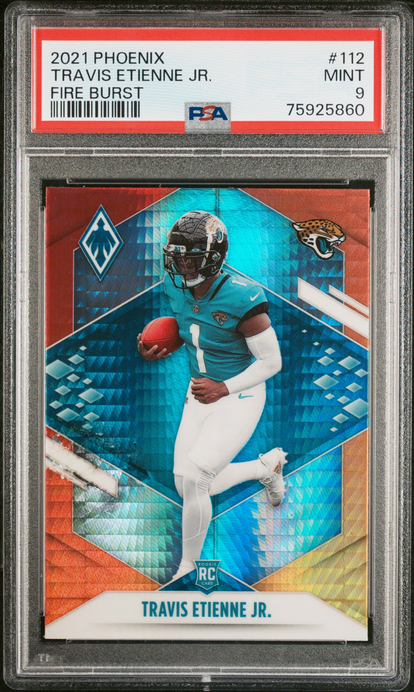 Travis Etienne Jr. 2021 Panini Phoenix #112 Fire Burst PSA 9 - Front