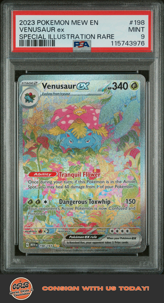 Venusaur Ex 2023 Pokemon Mew En-151 #198 Special Illustration Rare PSA 9 - Front