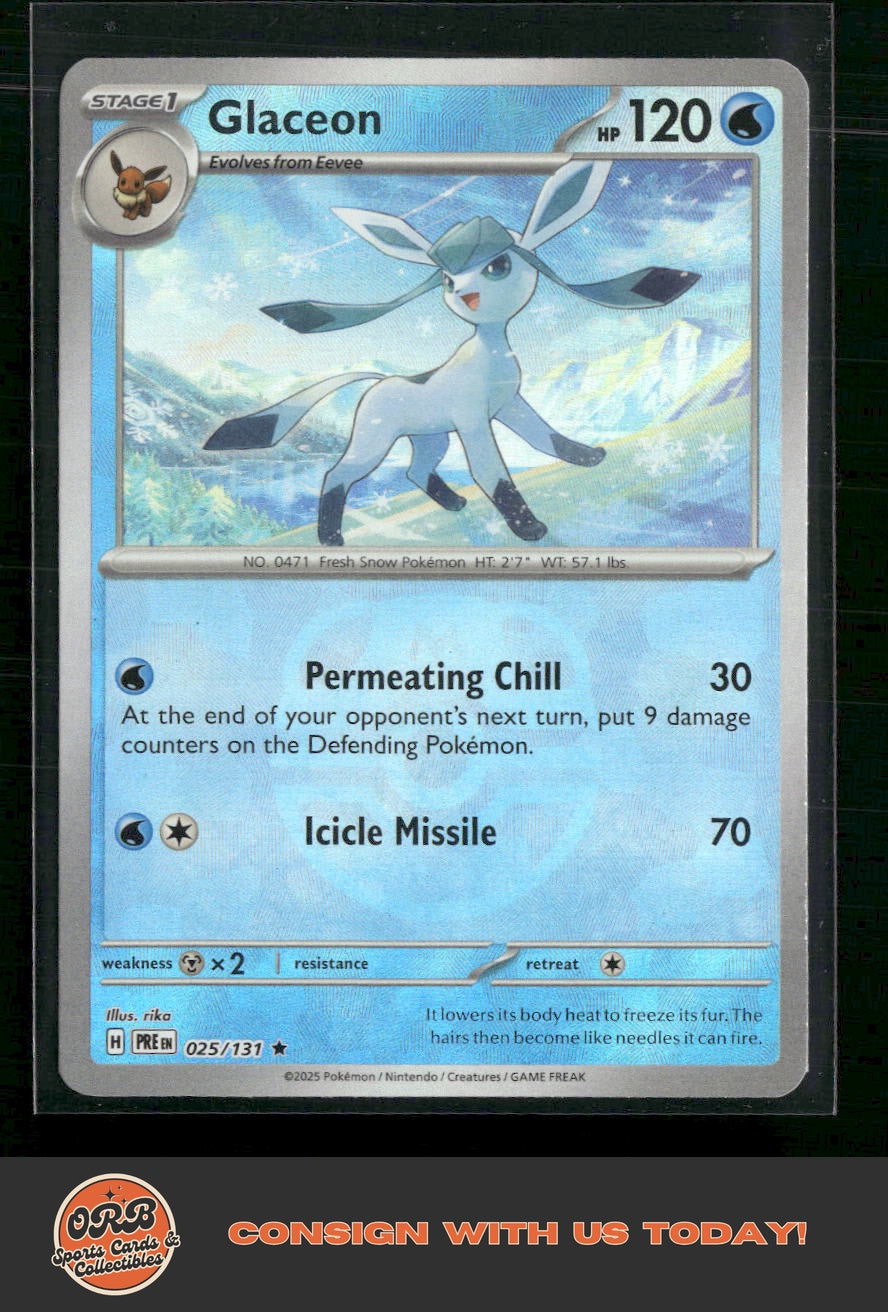 Glaceon (Master Ball Pattern) SV: Prismatic Evolutions #025/131 - Front
