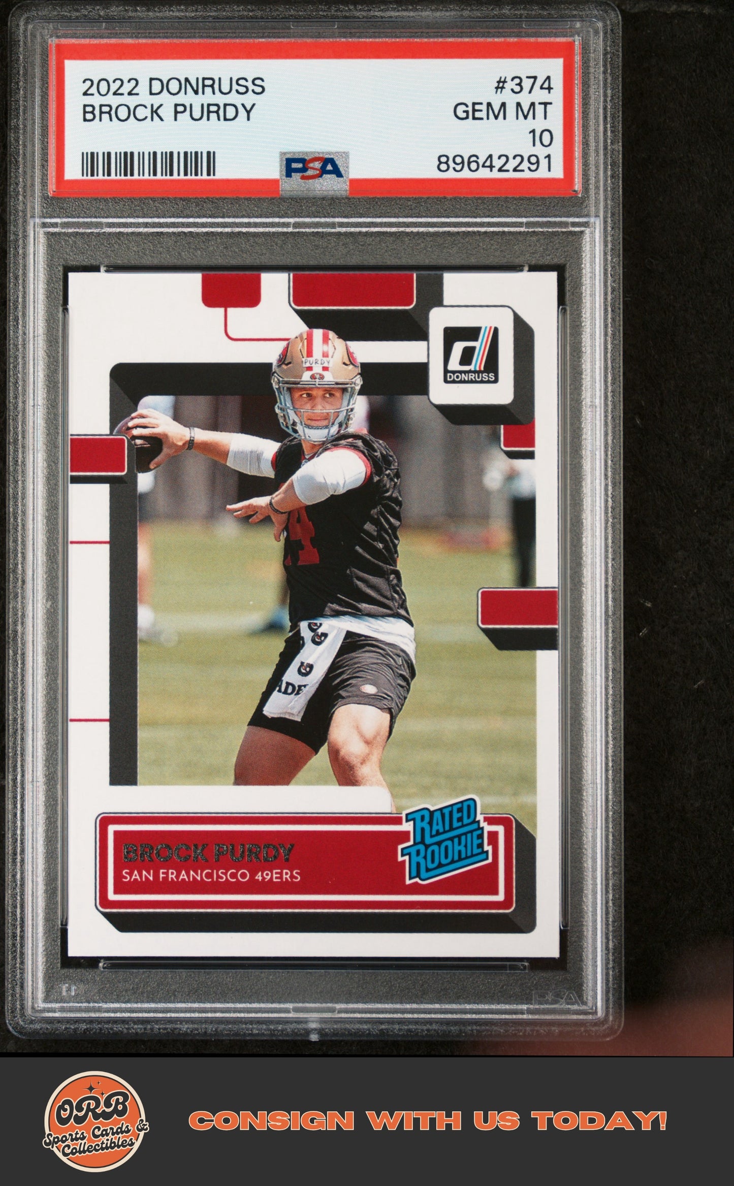 Brock Purdy 2022 Panini Donruss #374 PSA 10 - Front