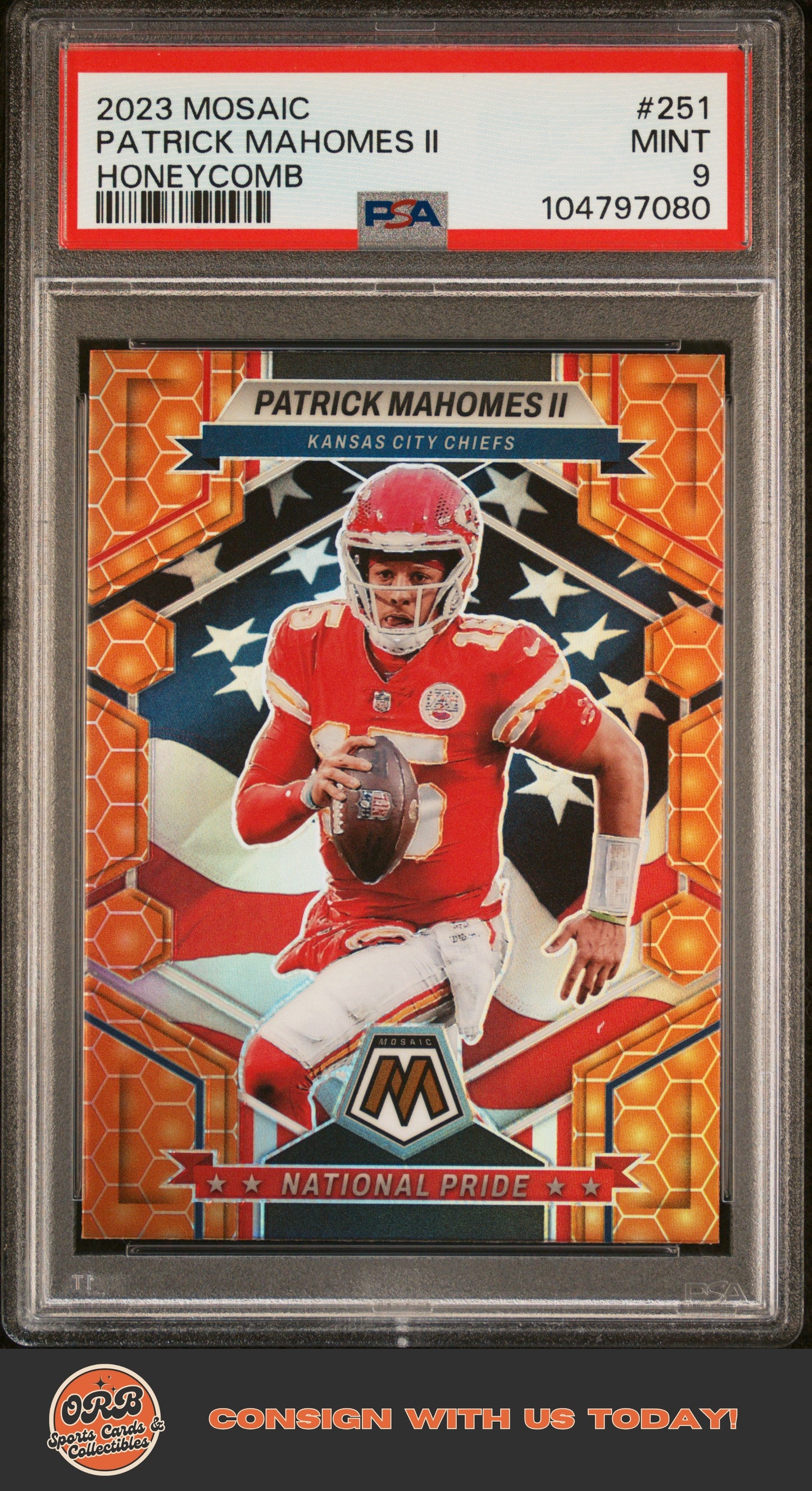 Patrick Mahomes Ii 2023 Panini Mosaic #251 Honeycomb PSA 9 - Front