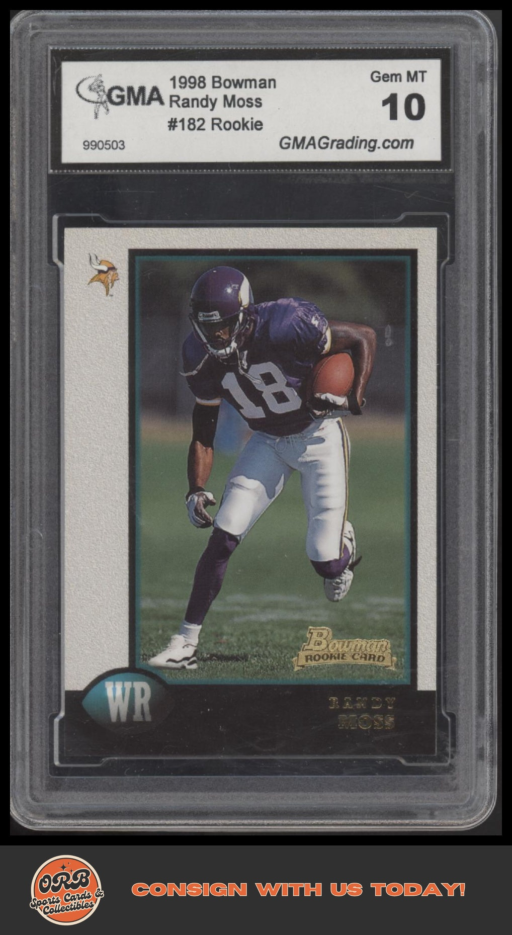Randy Moss 1998 Bowman #182 GMA 10 - Front