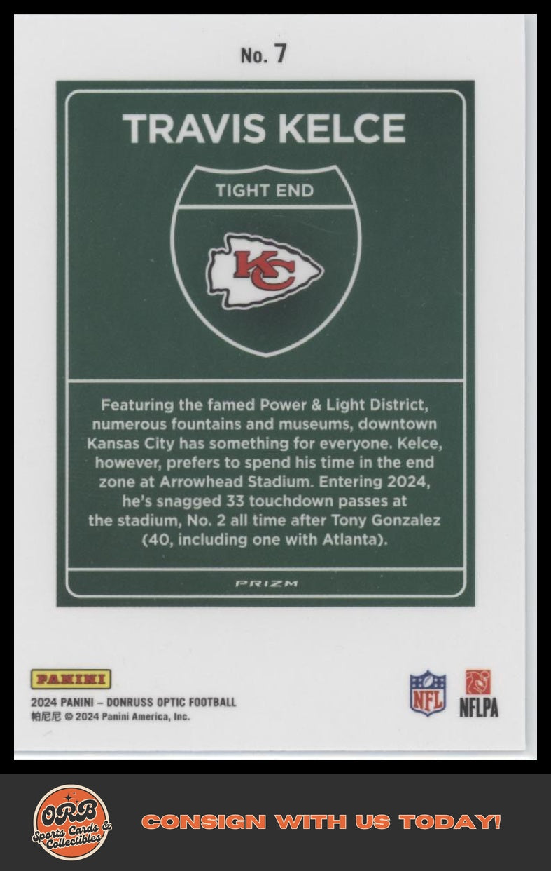 Travis Kelce 2024 Donruss #7 Downtown! - Back