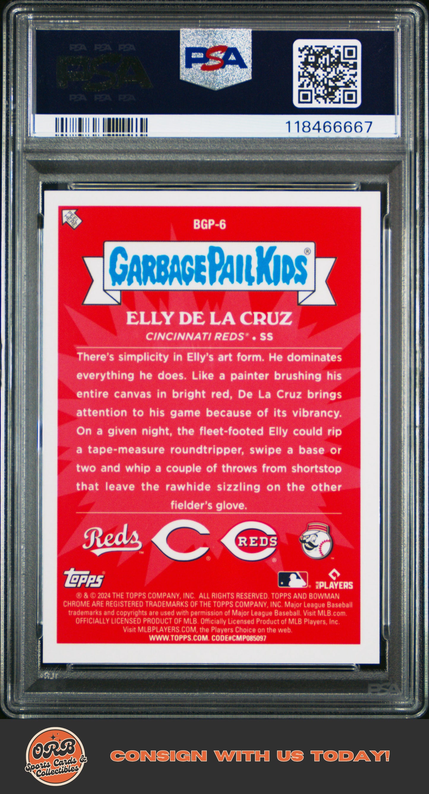 Artsy Elly 2024 Bowman Chrome Mega Box Bowman Gpk #6 PSA 9 - Back