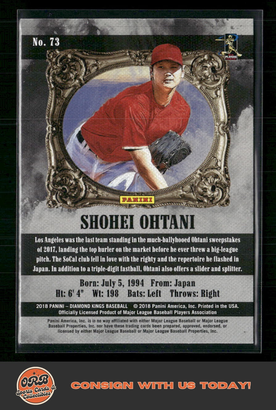 Shohei Ohtani 2018 Panini Diamond Kings #73b Name in Kanji - Back