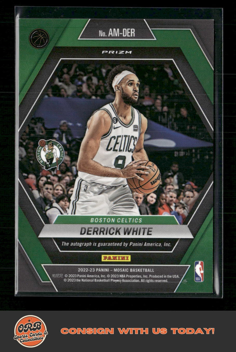 Derrick White 2022-23 Panini Mosaic #AM-DER Autographs Mosaic - Back