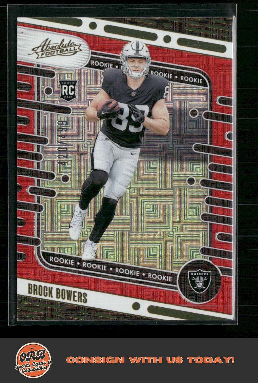 Brock Bowers 2024 Panini Absolute #113 Red Squares #/499 - Front