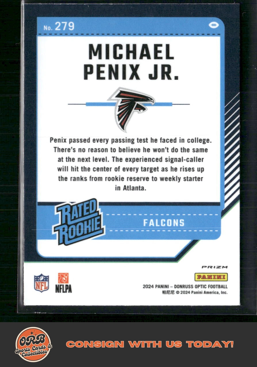 Michael Penix Jr. 2024 Donruss Optic #279 Rated Rookies - Back