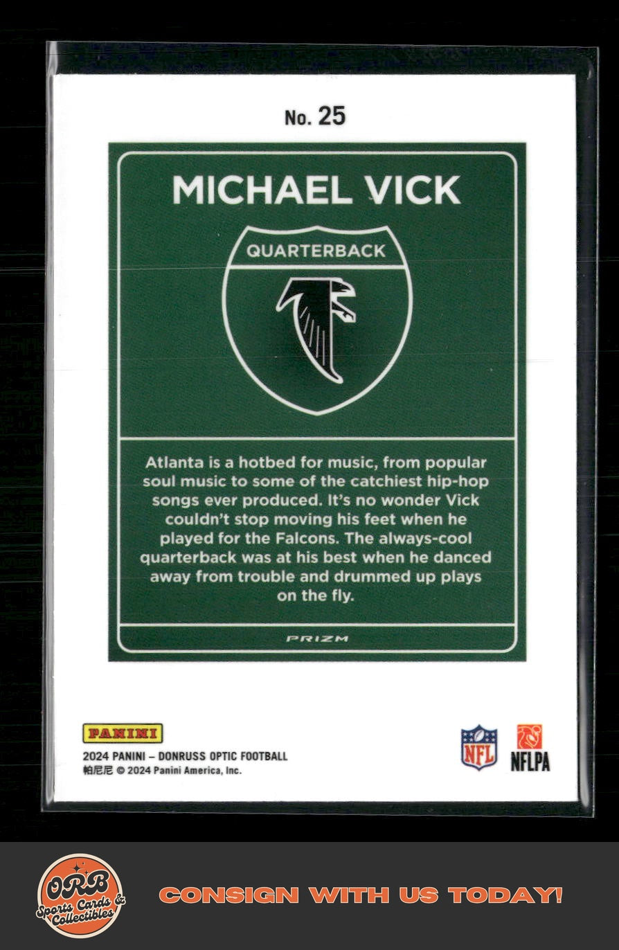 Michael Vick 2024 Donruss Optic #25 Downtown! - Back
