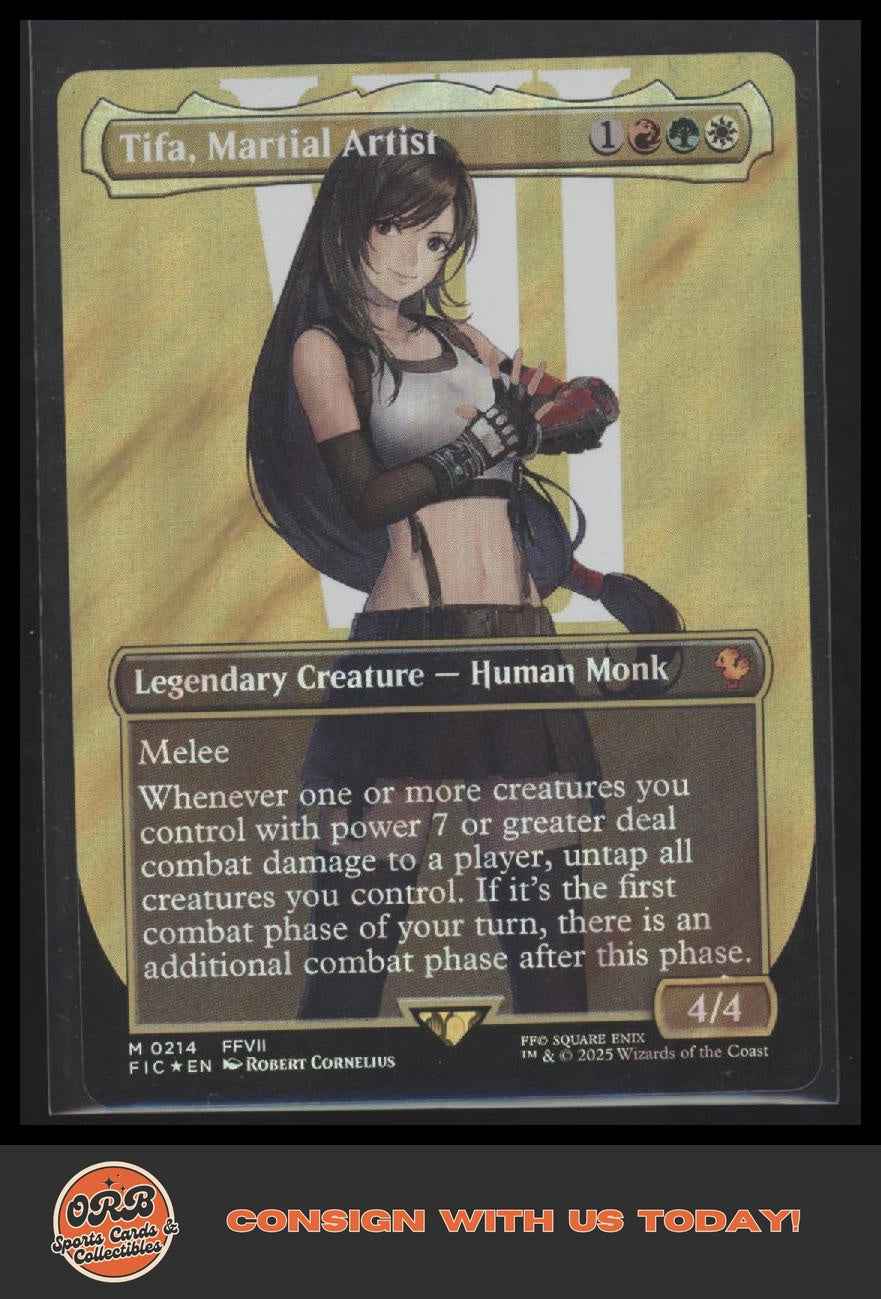 Tifa, Martial Artist (Borderless) (Surge Foil) Commander: FINAL FANTASY #214 - Front