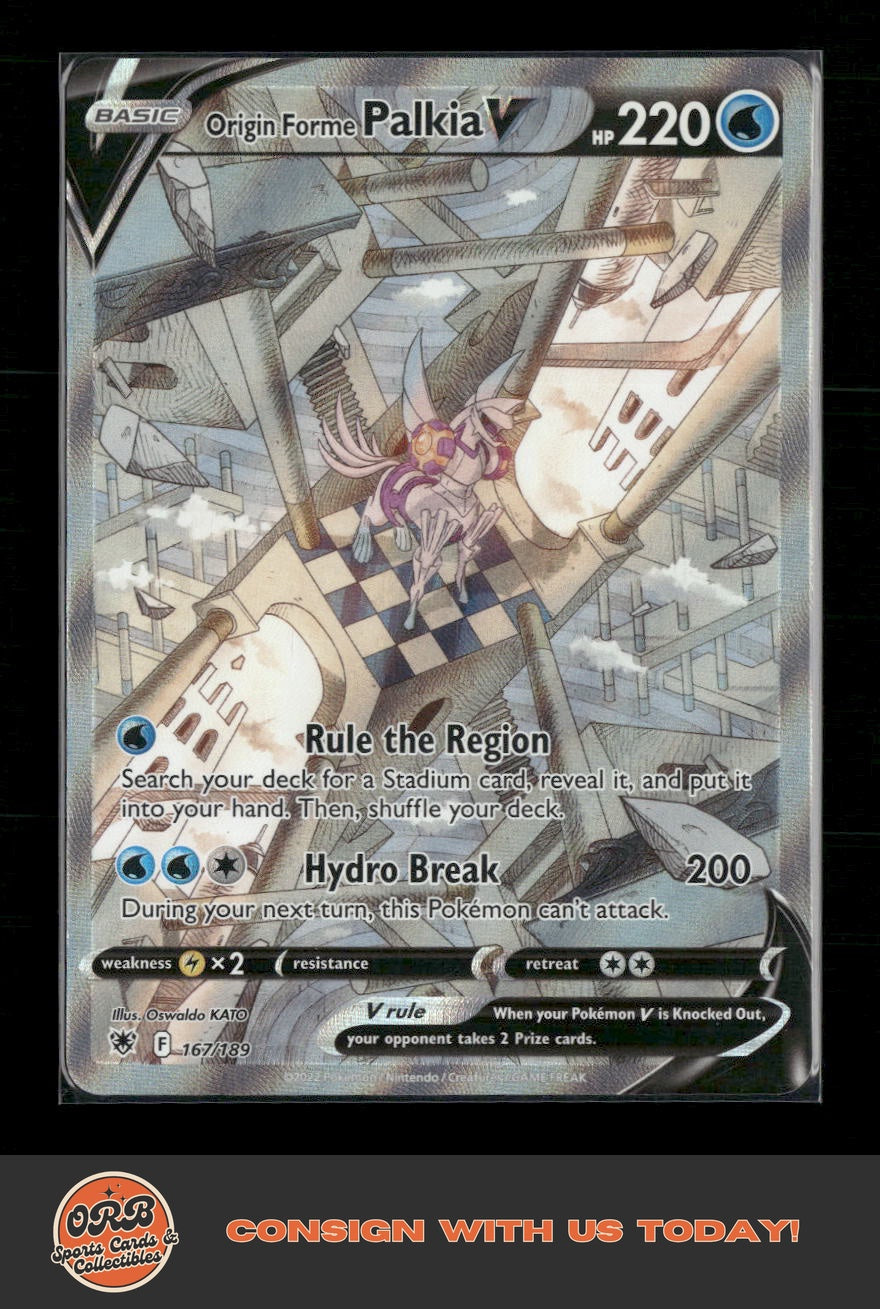 Origin Forme Palkia V (Alternate Full Art) SWSH10: Astral Radiance #167/189 - Front