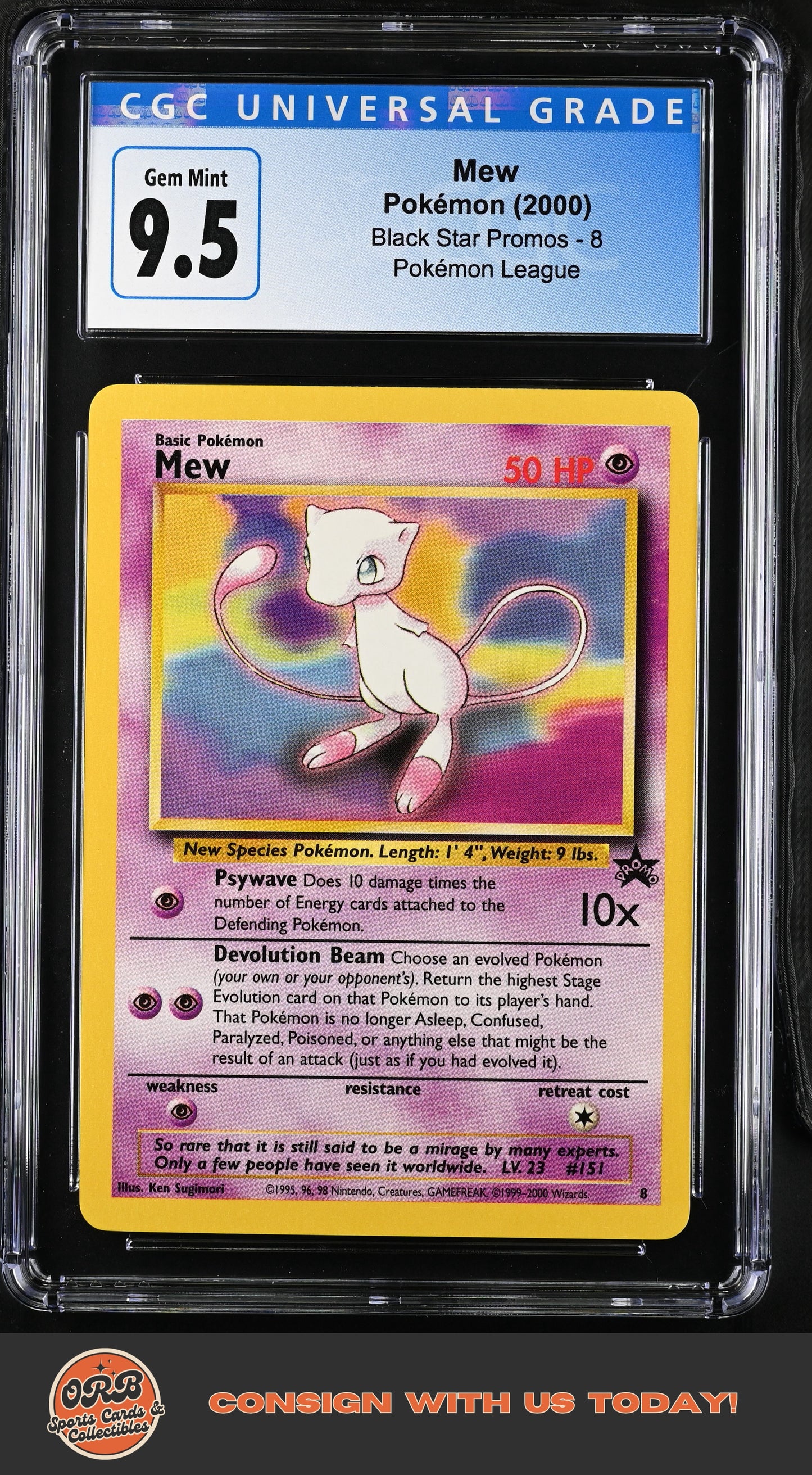 Mew 2000 Black Star Promos #8 CGC 9.5 - Back