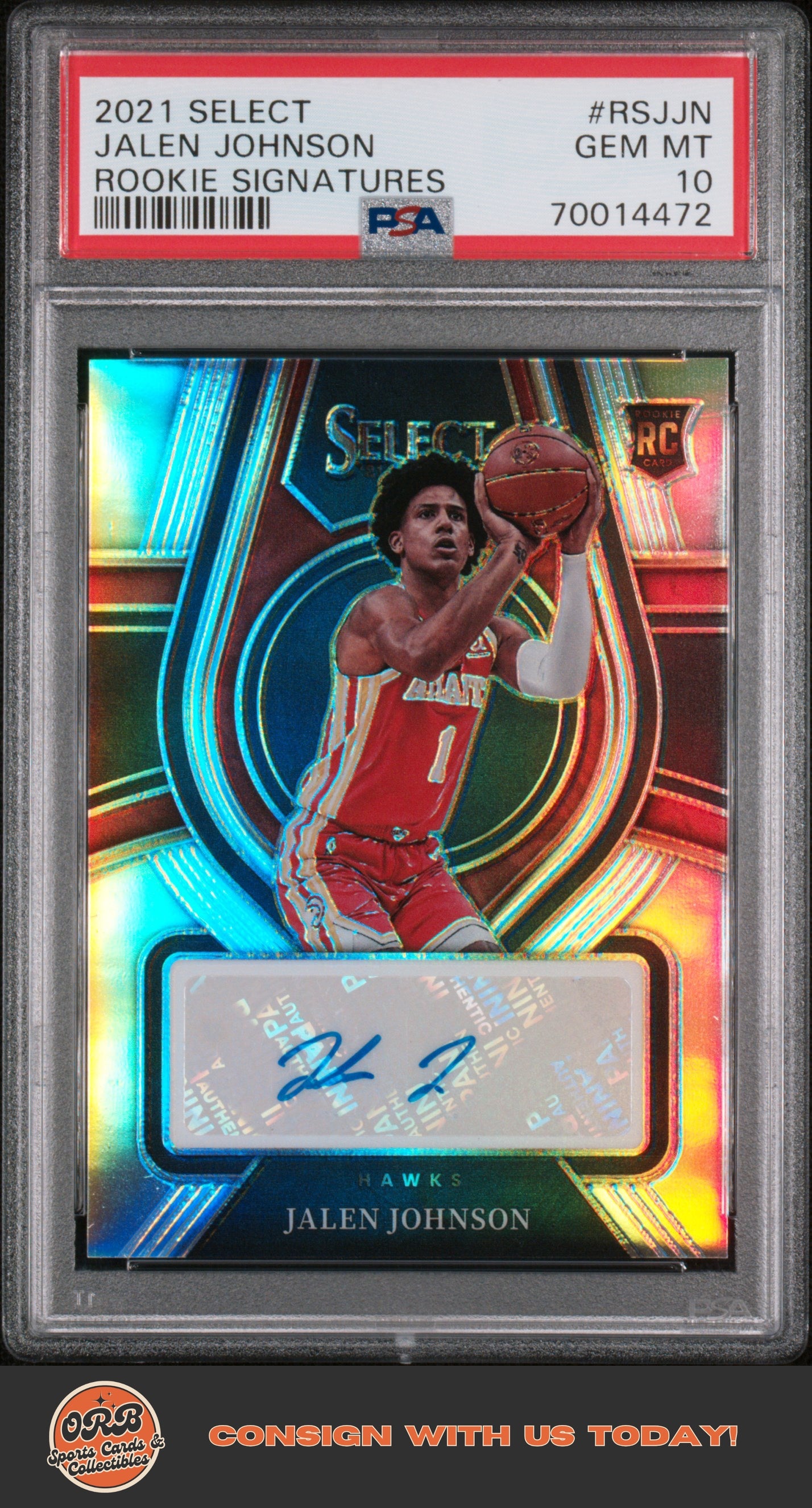 Jalen Johnson 2021 Panini Select Rookie Signatures PSA 10 - Front