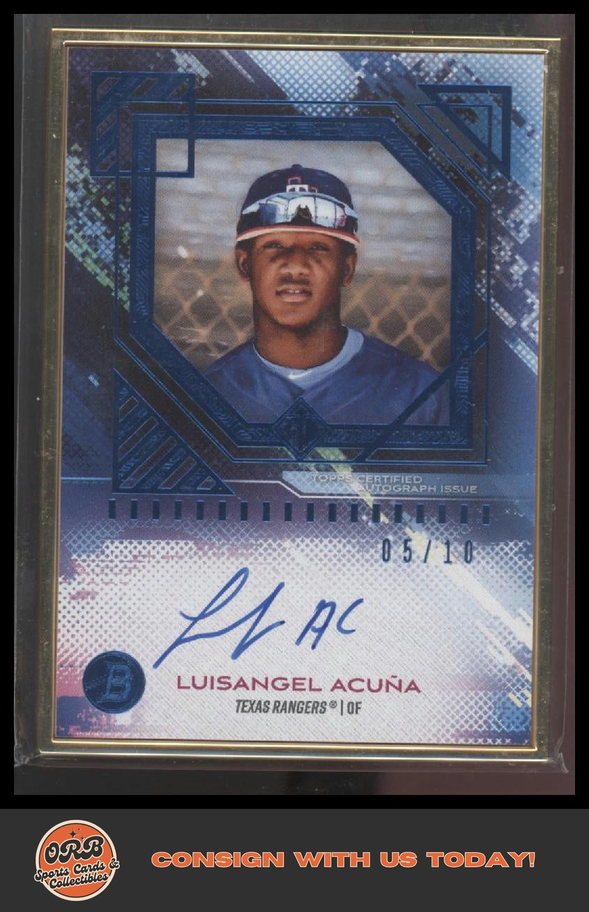 Luisangel Acuña 2021 Bowman Transcendent Collection Autographs Blue #/10 - Front
