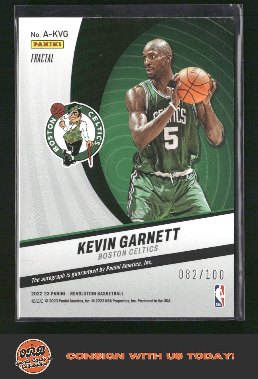 Kevin Garnett 2022-23 Panini Revolution #A-KVG Autographs - Back
