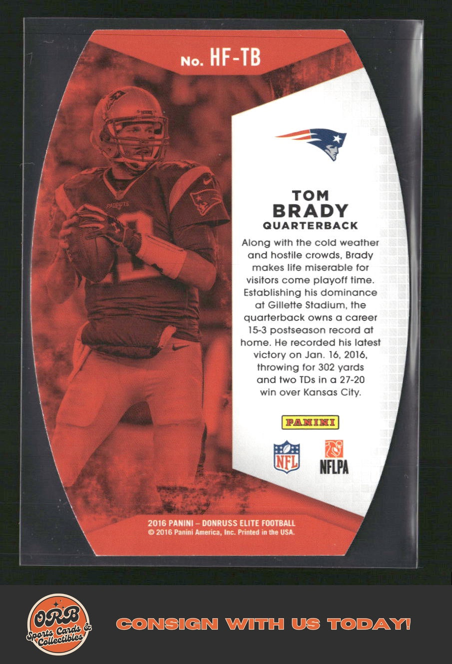Tom Brady 2016 Donruss Elite #HF-TB Home Field Advantage - Back