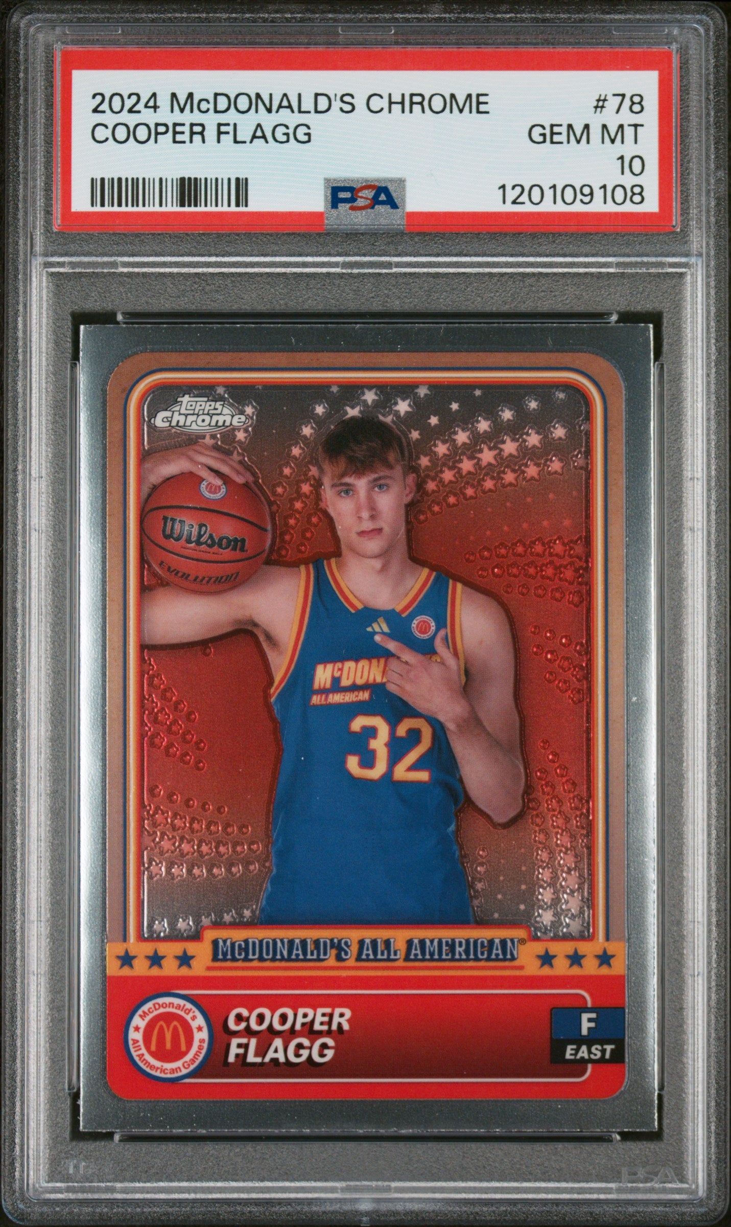 Cooper Flagg 2024 Topps Chrome Mcdonald'S All American #78 PSA 10 - Front