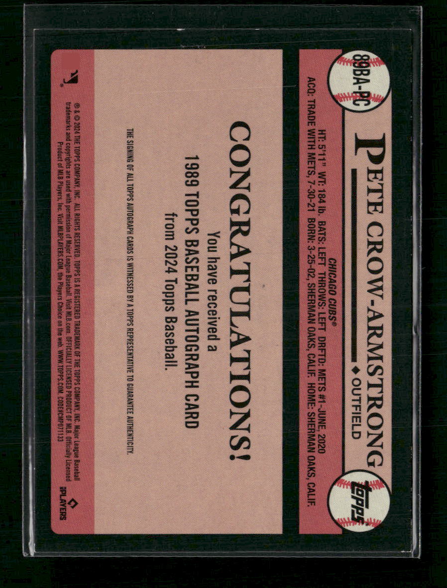 Pete Crow-Armstrong 2024 Topps Baseball 35th Anniversary Auto - Back