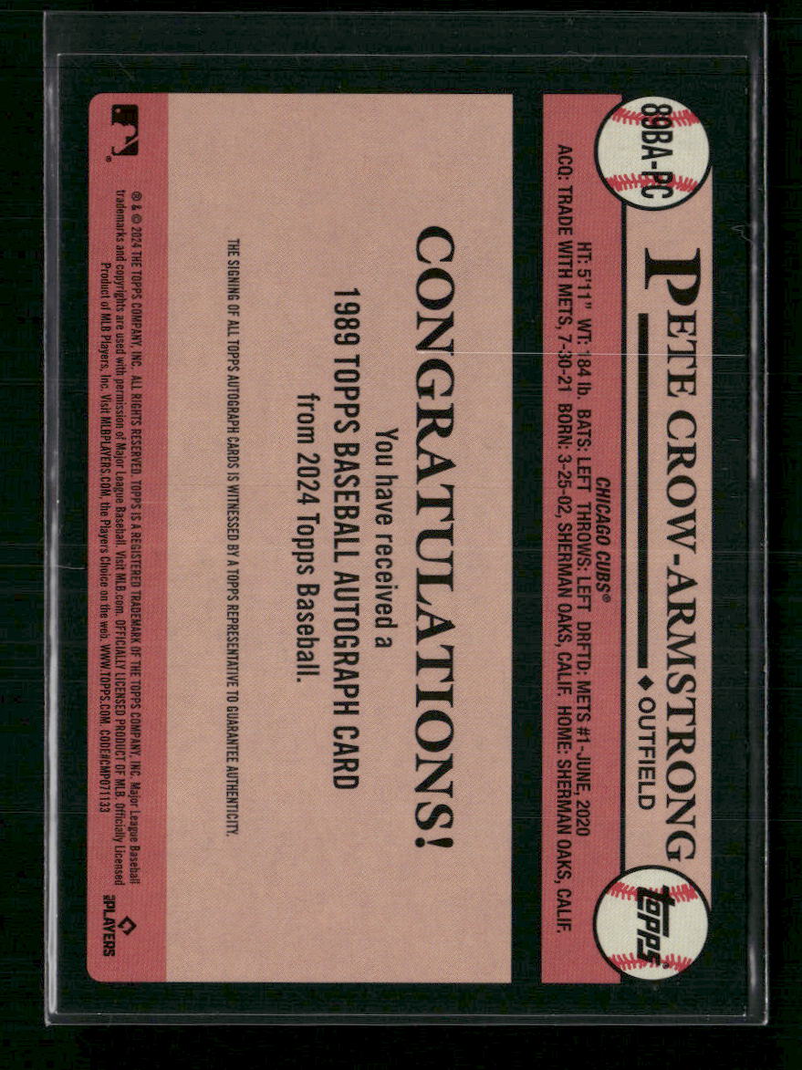 Pete Crow-Armstrong 2024 Topps Baseball 35th Anniversary Auto B - Back