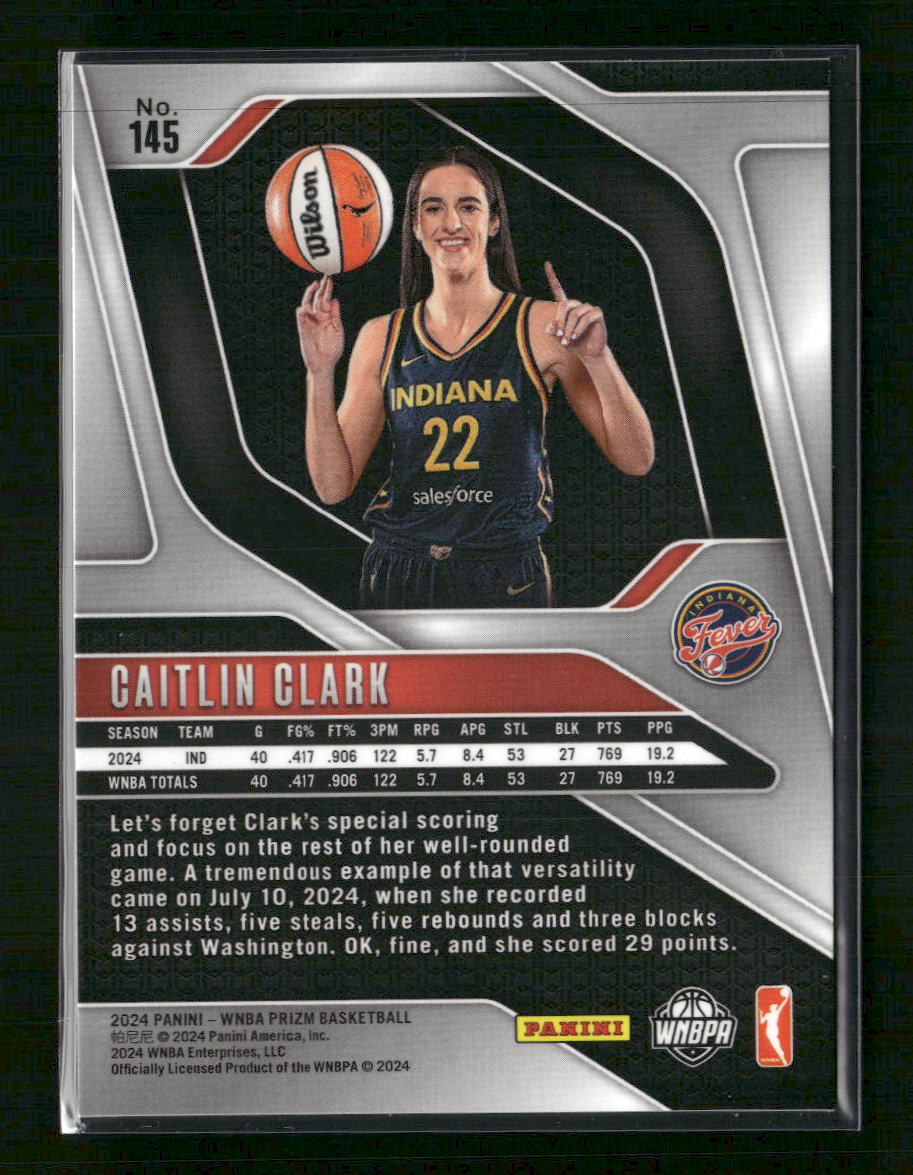 2024 Panini Prizm WNBA #145 Caitlin Clark - Back