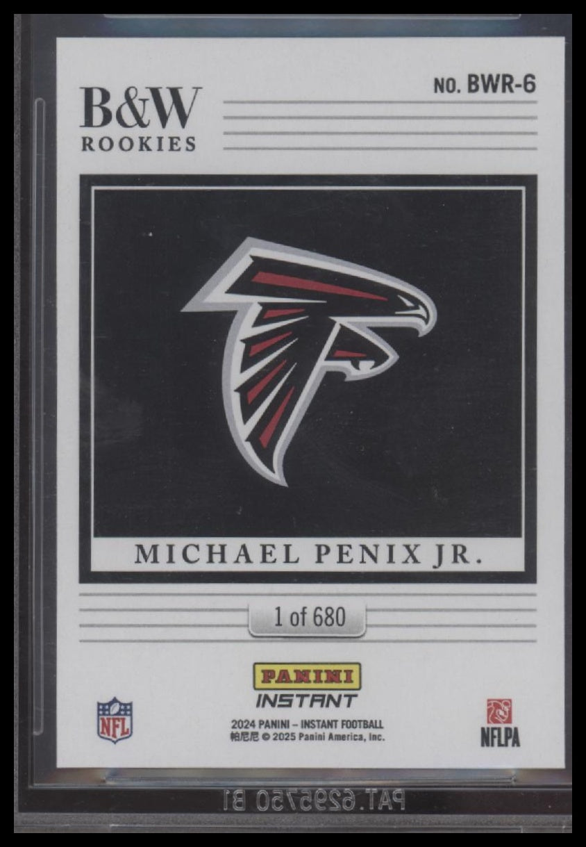 Michael Penix Jr. 2024 Panini Instant B&W Rookies #BWR-6 BGS 10.0 - Back