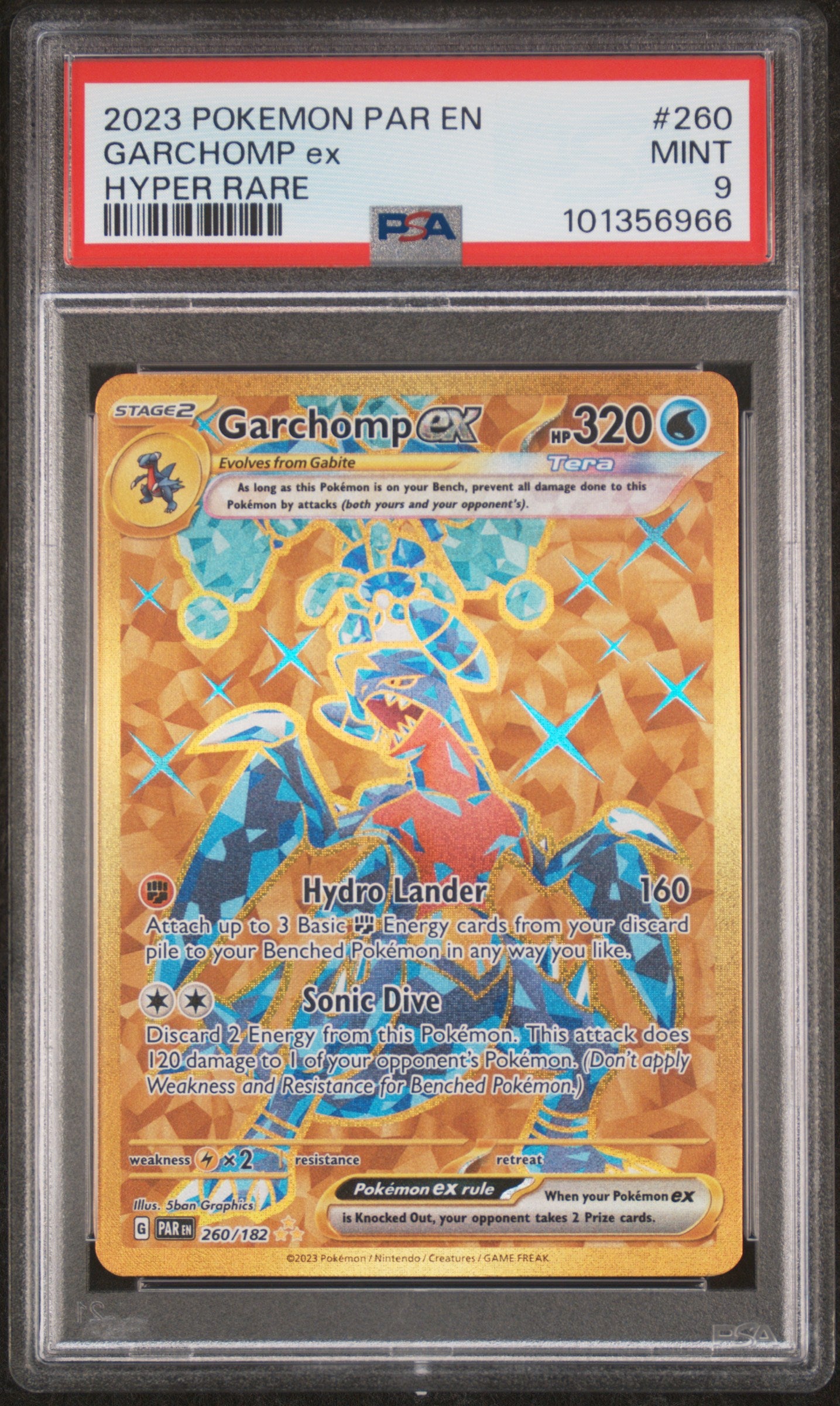 Garchomp Ex 2023 Pokemon Par En-Paradox Rift #260 Hyper Rare PSA 9 - Front