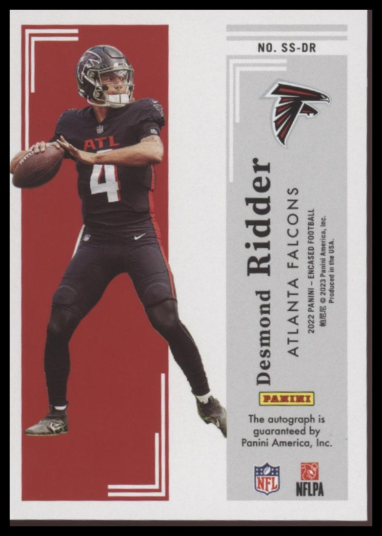 Desmond Ridder 2022 Panini Encased #SS-DR Scripted Signatures Sapphire #/50 - Back