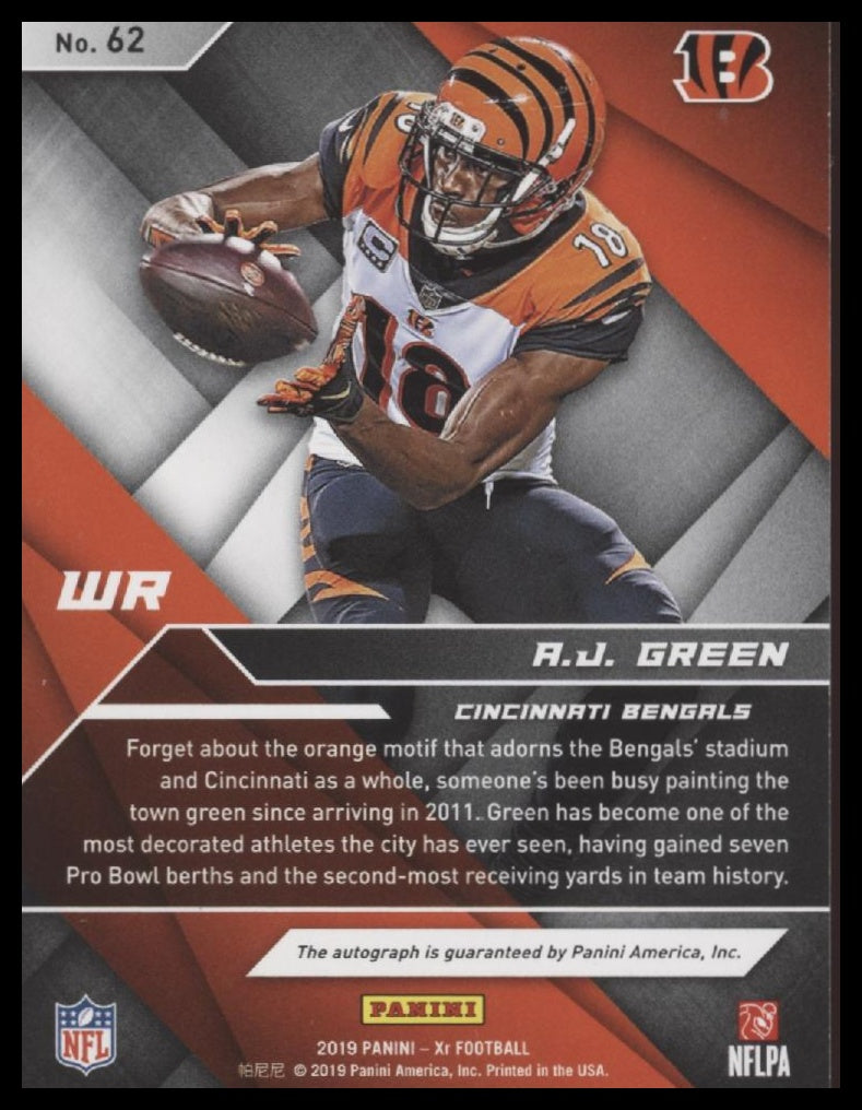 A.J. Green 2019 Panini XR #62 - Back
