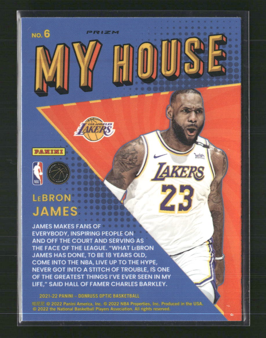 LeBron James 2021-22 Donruss Optic #6 My House Holo - Back