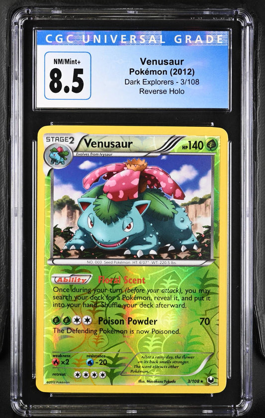 Venusaur 2012 Dark Explorers #3/108 CGC 8.5 - Front