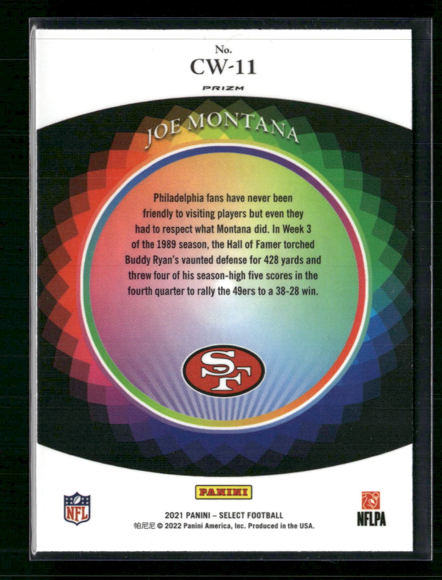 Joe Montana 2021 Panini Select #CW-11 Color Wheel - Back
