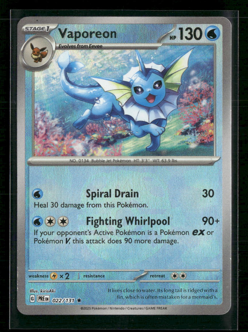 Vaporeon SV: Prismatic Evolutions #022/131 - Front