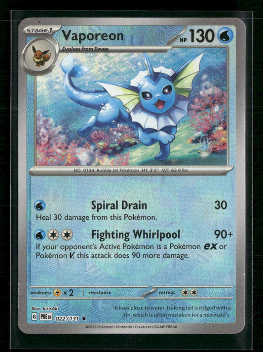 Vaporeon SV: Prismatic Evolutions #022/131 - Front