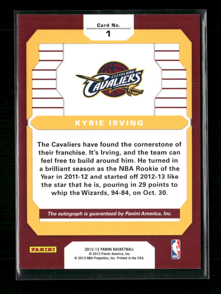 Kyrie Irving 2012-13 Panini #1 - Back