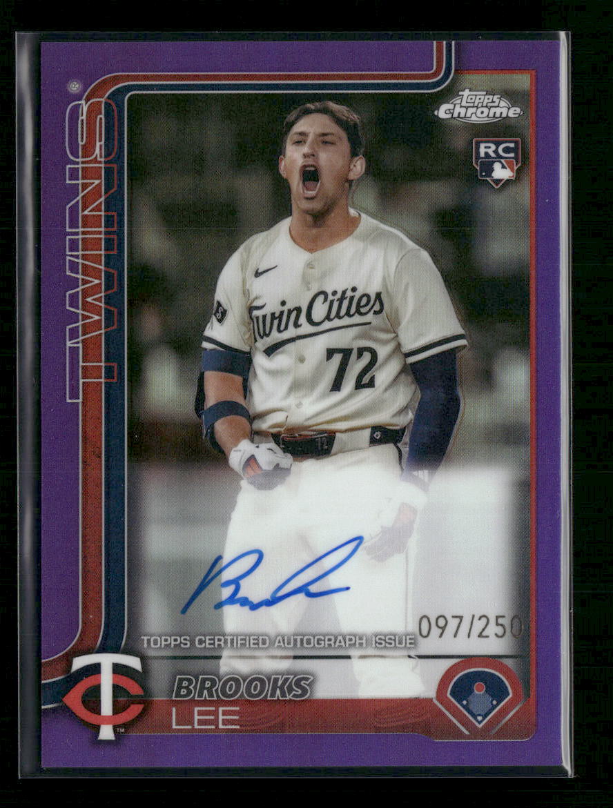2025 Topps Chrome Brooks Lee True Purple Auto /250 - Front