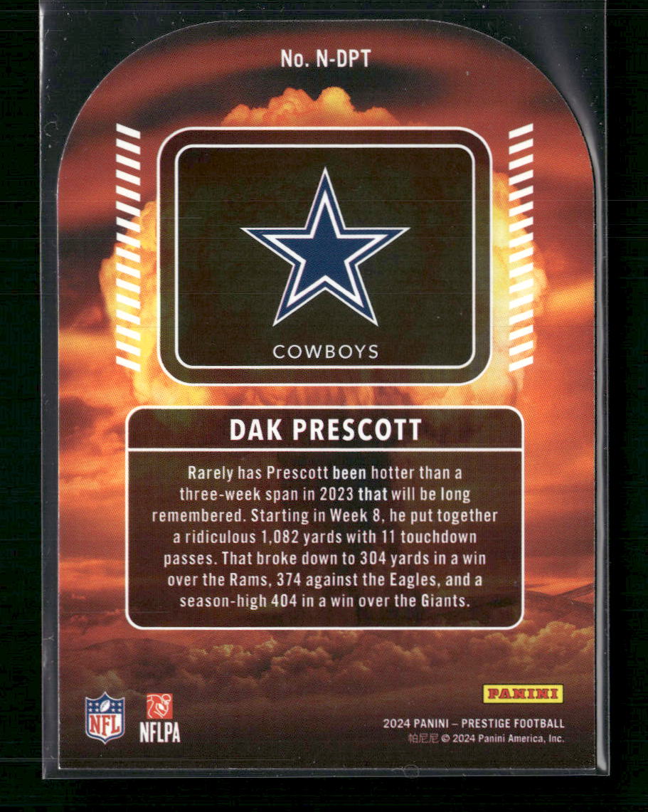 Dak Prescott 2024 Panini Prestige #N-DPT Nuclear - Back