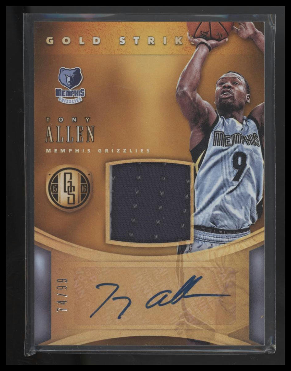 Tony Allen 2015-16 Panini Gold Standard #17 Gold Strike #/99 - Back
