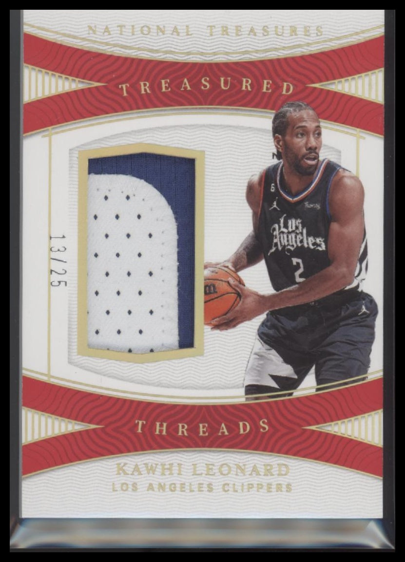 Kawhi Leonard 2022-23 Panini National Treasures Treasured Threads Prime #/25 - Front