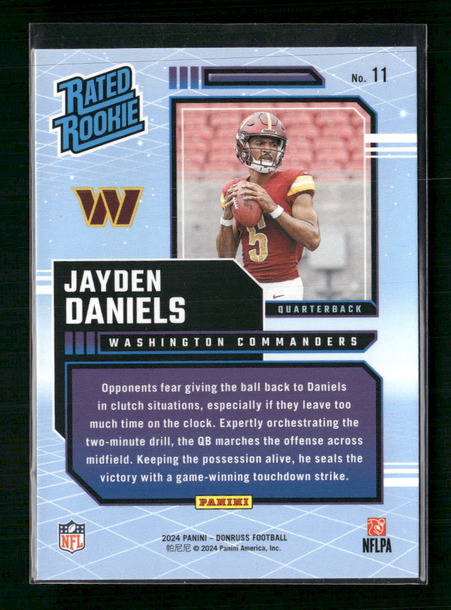 Jayden Daniels 2024 Donruss #11 Rated Rookies Retro - Back