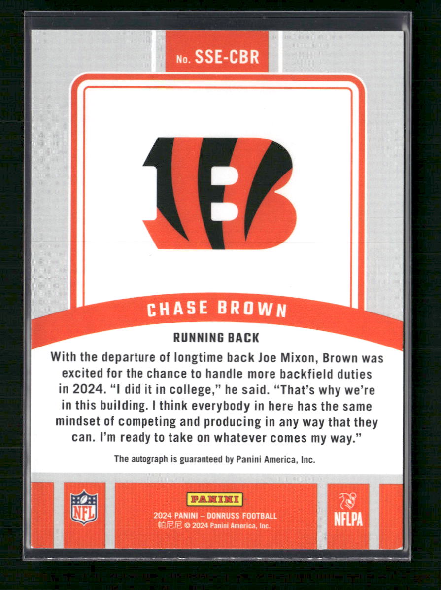 Chase Brown 2024 Donruss #SSE-CBR Signature Series - Back
