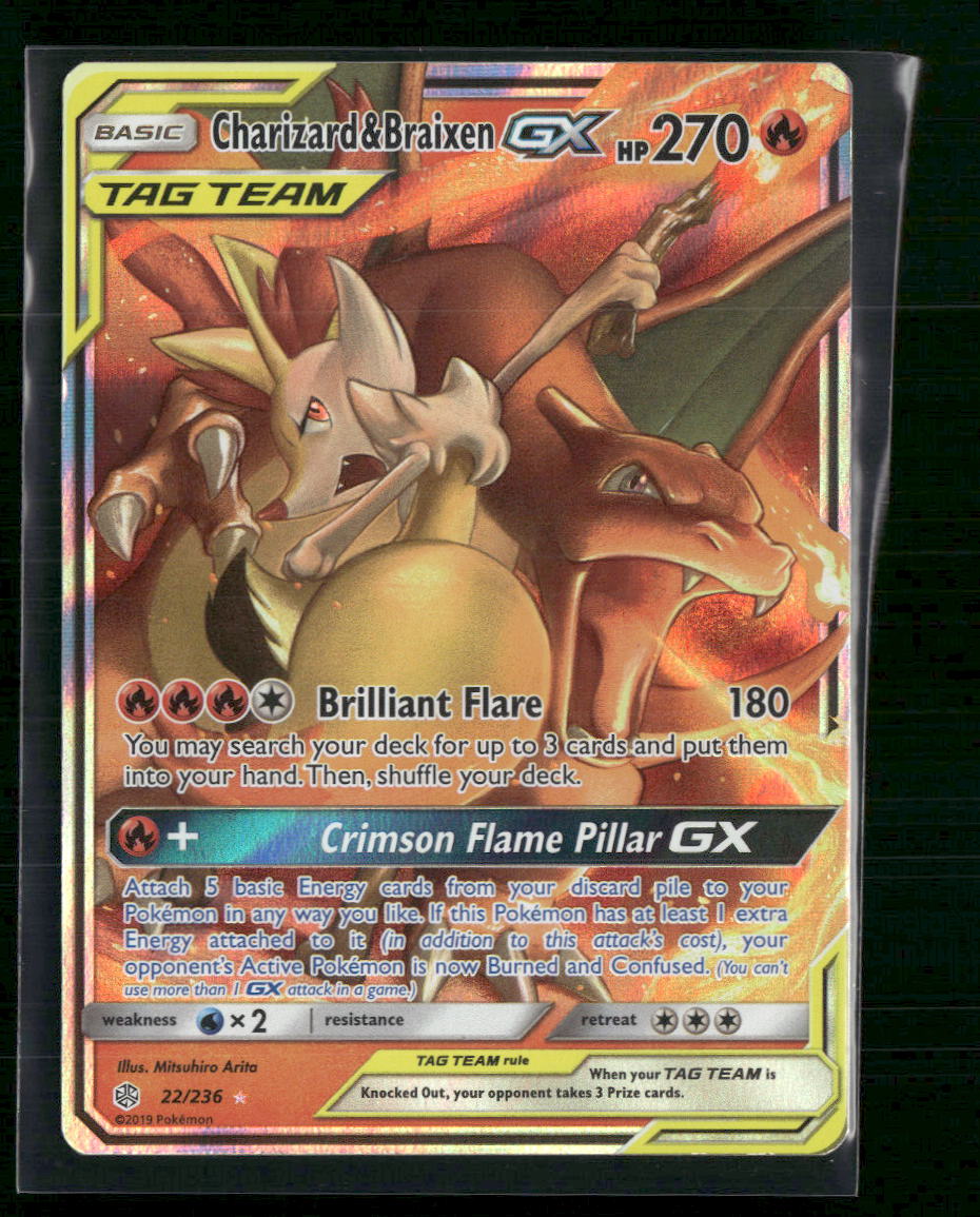 Charizard & Braixen GX SM - Cosmic Eclipse #22/236 - Front