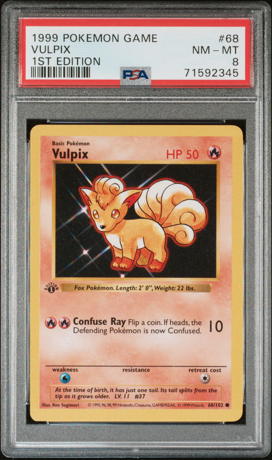 Vulpix 1999 Pokemon Game #68 1st Edition PSA 8 - Front
