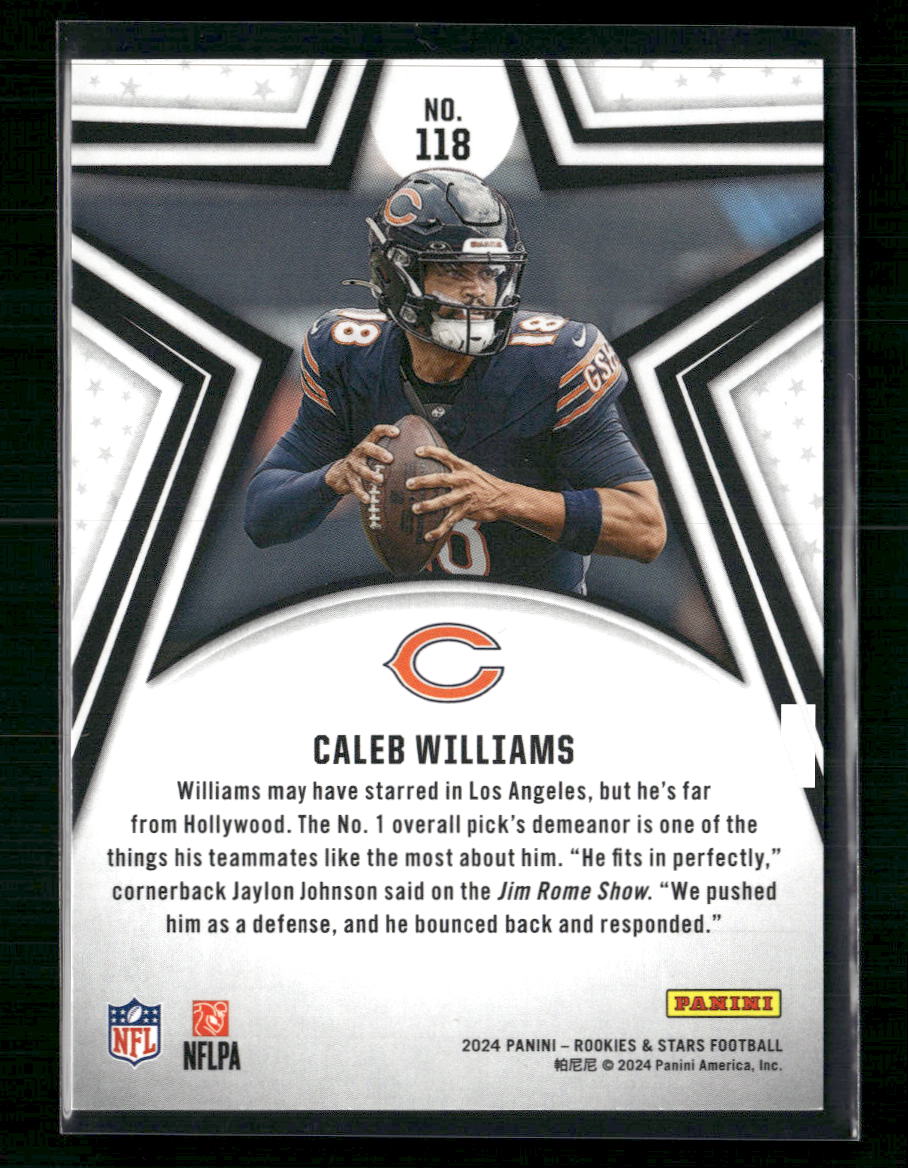 Caleb Williams 2024 Panini Rookies & Stars #118 Gold #/10