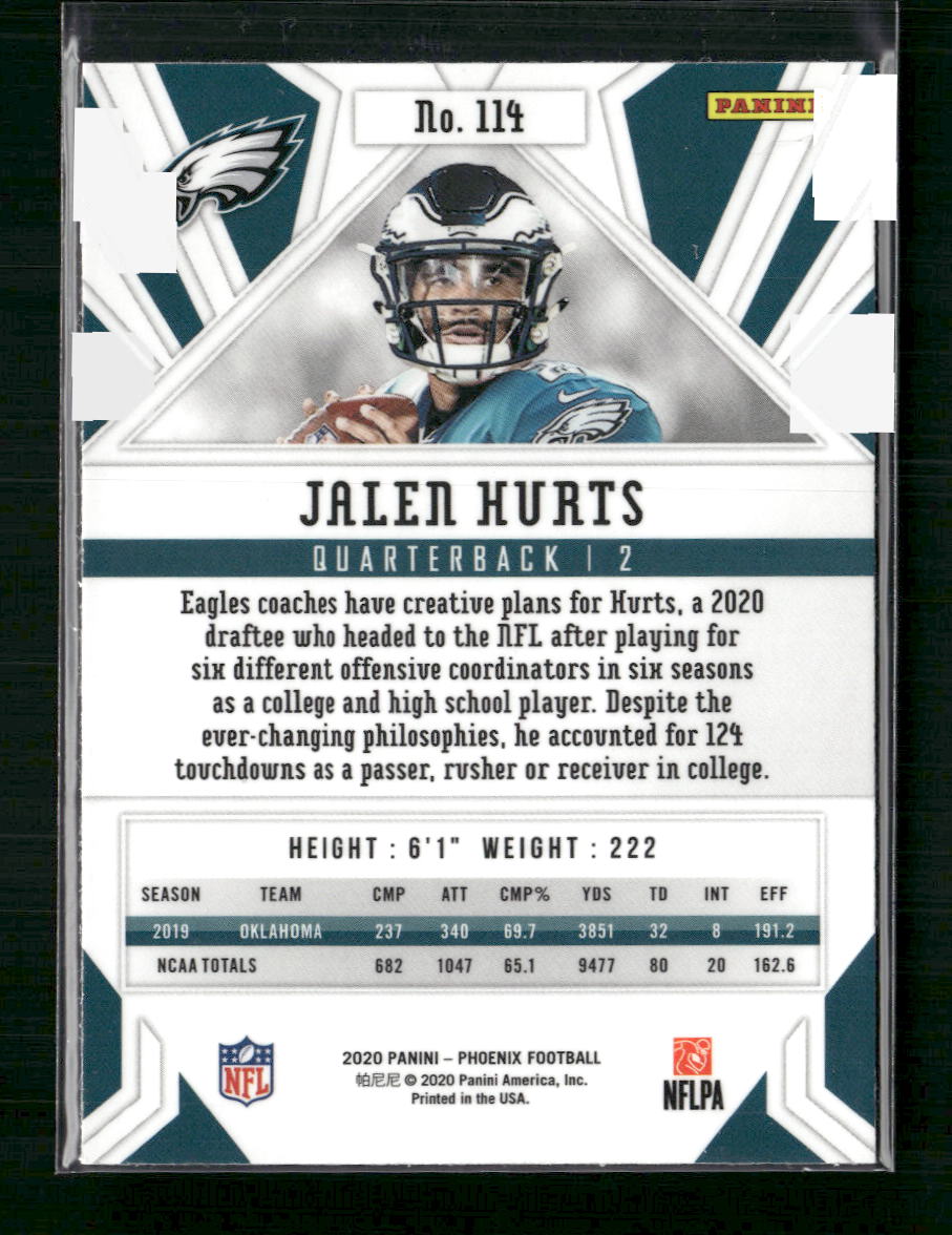Jalen Hurts 2020 Panini Phoenix #114 Fire Burst