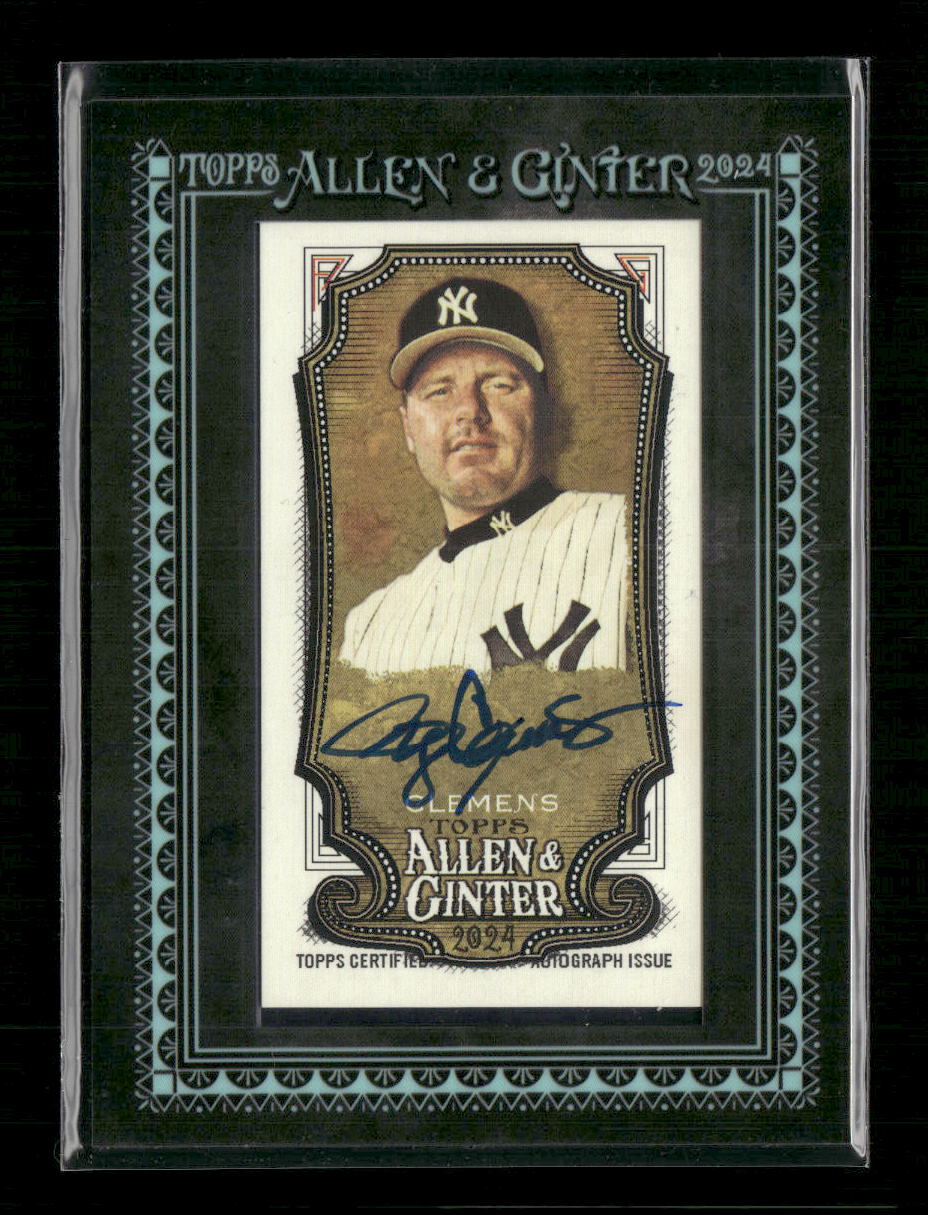 Roger Clemens 2024 Topps A&G #MA-RC Framed Mini Baseball Autographs Blue #/50