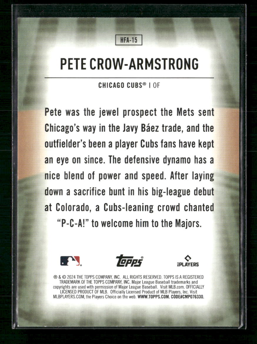 Pete Crow-Armstrong 2024 Topps #HFA-15 Home Field Advantage